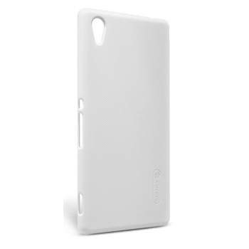 Xperia M4 Aqua dėklas baltas "Nillkin" Frosted Shield + plėvelė